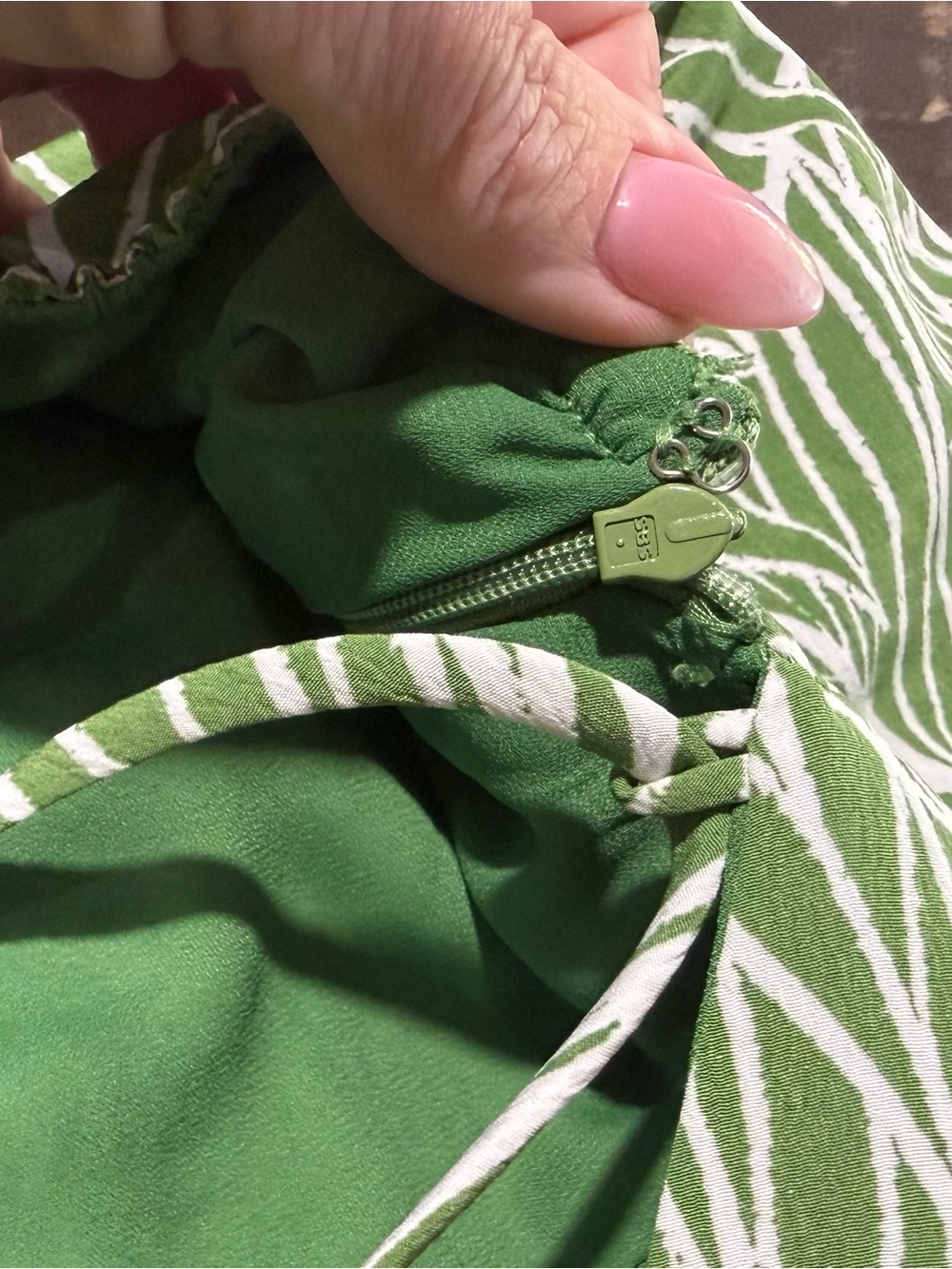 Lost + Wonder Green Tropic Palm Mini Dress Sz L Summer Vacay Resort Beach Party - Picture 6 of 13